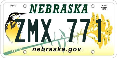 NE license plate ZMX771