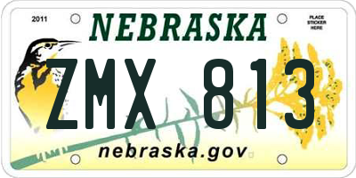 NE license plate ZMX813