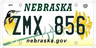 NE license plate ZMX856