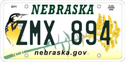 NE license plate ZMX894