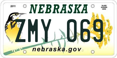NE license plate ZMY069