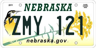 NE license plate ZMY121