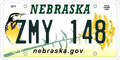 NE license plate ZMY148