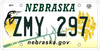 NE license plate ZMY297