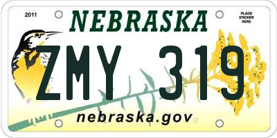 NE license plate ZMY319