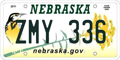 NE license plate ZMY336