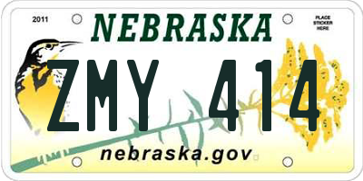 NE license plate ZMY414
