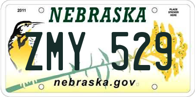 NE license plate ZMY529