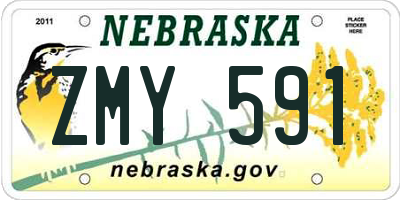 NE license plate ZMY591