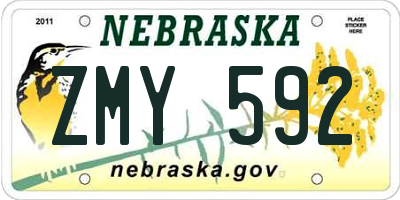 NE license plate ZMY592