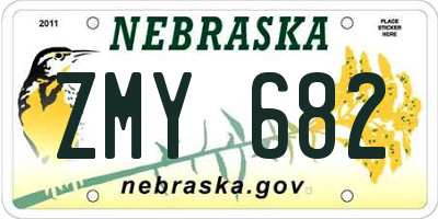 NE license plate ZMY682