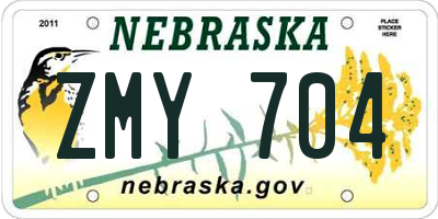 NE license plate ZMY704