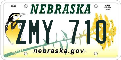 NE license plate ZMY710