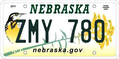 NE license plate ZMY780