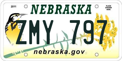NE license plate ZMY797