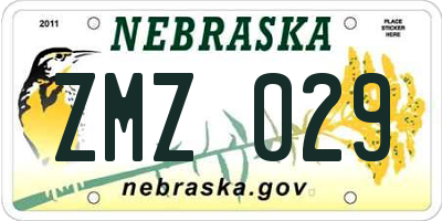 NE license plate ZMZ029