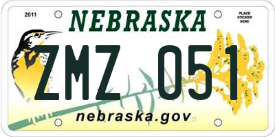 NE license plate ZMZ051