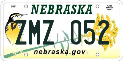 NE license plate ZMZ052