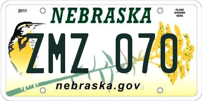 NE license plate ZMZ070
