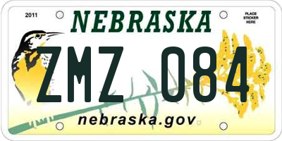 NE license plate ZMZ084