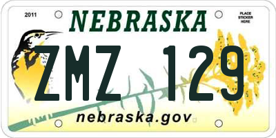 NE license plate ZMZ129