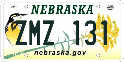 NE license plate ZMZ131