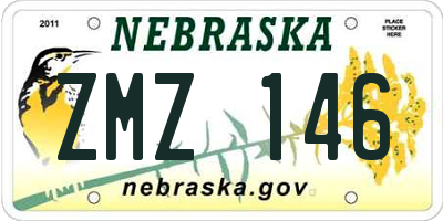 NE license plate ZMZ146