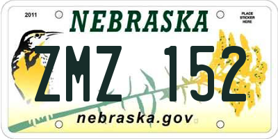 NE license plate ZMZ152