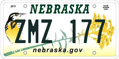 NE license plate ZMZ177