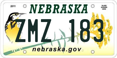 NE license plate ZMZ183