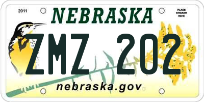 NE license plate ZMZ202