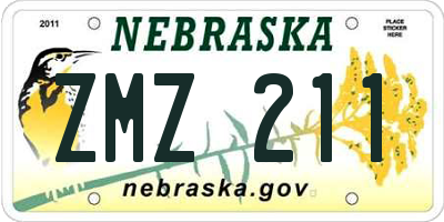 NE license plate ZMZ211
