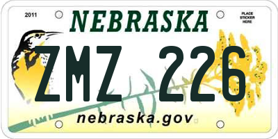 NE license plate ZMZ226