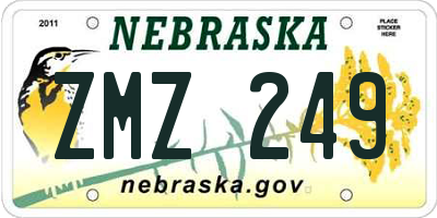 NE license plate ZMZ249