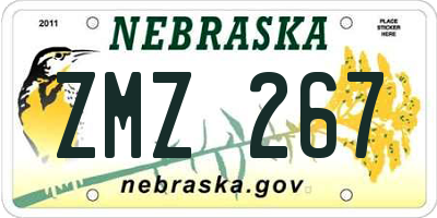 NE license plate ZMZ267