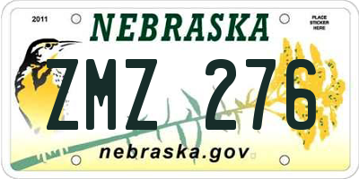 NE license plate ZMZ276