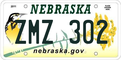 NE license plate ZMZ302