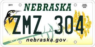 NE license plate ZMZ304