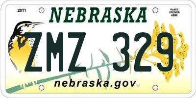 NE license plate ZMZ329