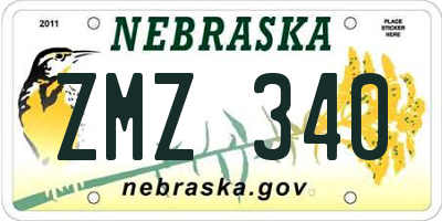 NE license plate ZMZ340