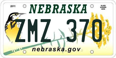 NE license plate ZMZ370