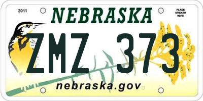 NE license plate ZMZ373