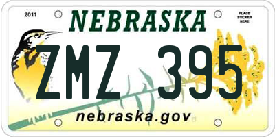 NE license plate ZMZ395