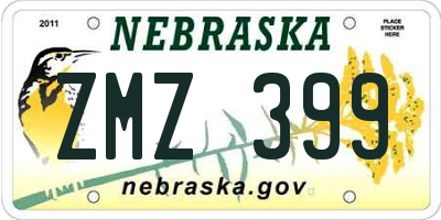 NE license plate ZMZ399