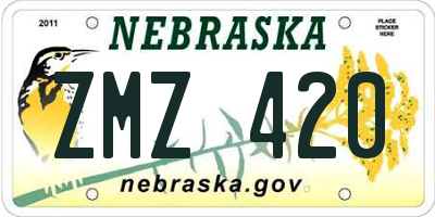 NE license plate ZMZ420
