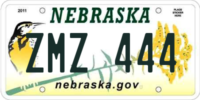 NE license plate ZMZ444