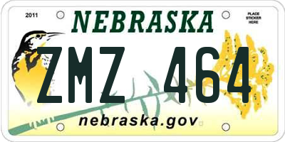 NE license plate ZMZ464