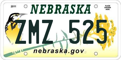 NE license plate ZMZ525