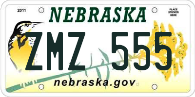 NE license plate ZMZ555