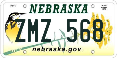 NE license plate ZMZ568